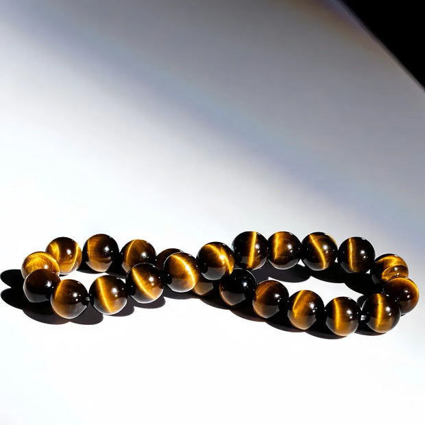 Wealth Energy Stone | Lightning Yellow Tiger’s Eye Bracelet (6-12mm) - MOONQUIET