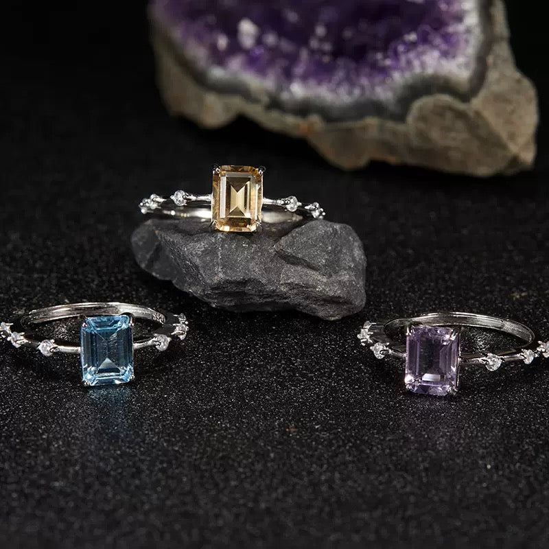 Starry Collection|S925 Silver Gemstone Ring - MOONQUIET