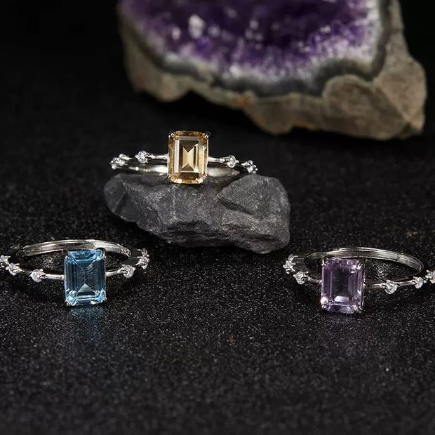 Starry Collection|S925 Silver Gemstone Ring - MOONQUIET