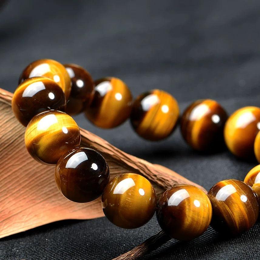 Wealth Energy Stone | Lightning Yellow Tiger’s Eye Bracelet (6-12mm) - MOONQUIET