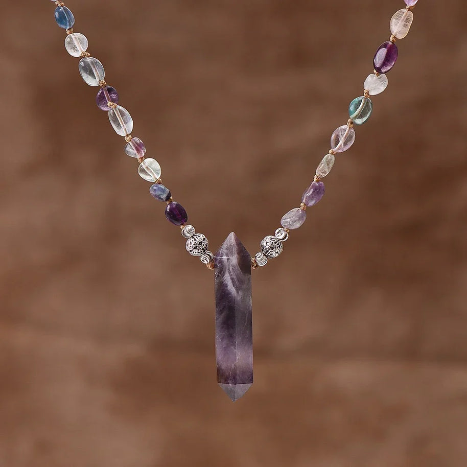Natural Amethyst Point Necklace | Intuition & Balance - MOONQUIET