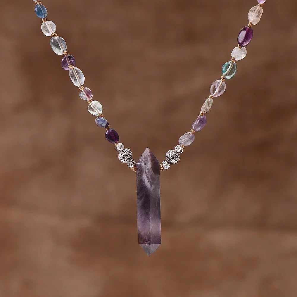 Natural Amethyst Point Necklace | Intuition & Balance - MOONQUIET
