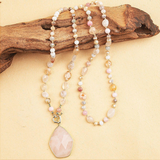 Rose Quartz Heart Necklace | Love, Healing & Inner Peace - MOONQUIET