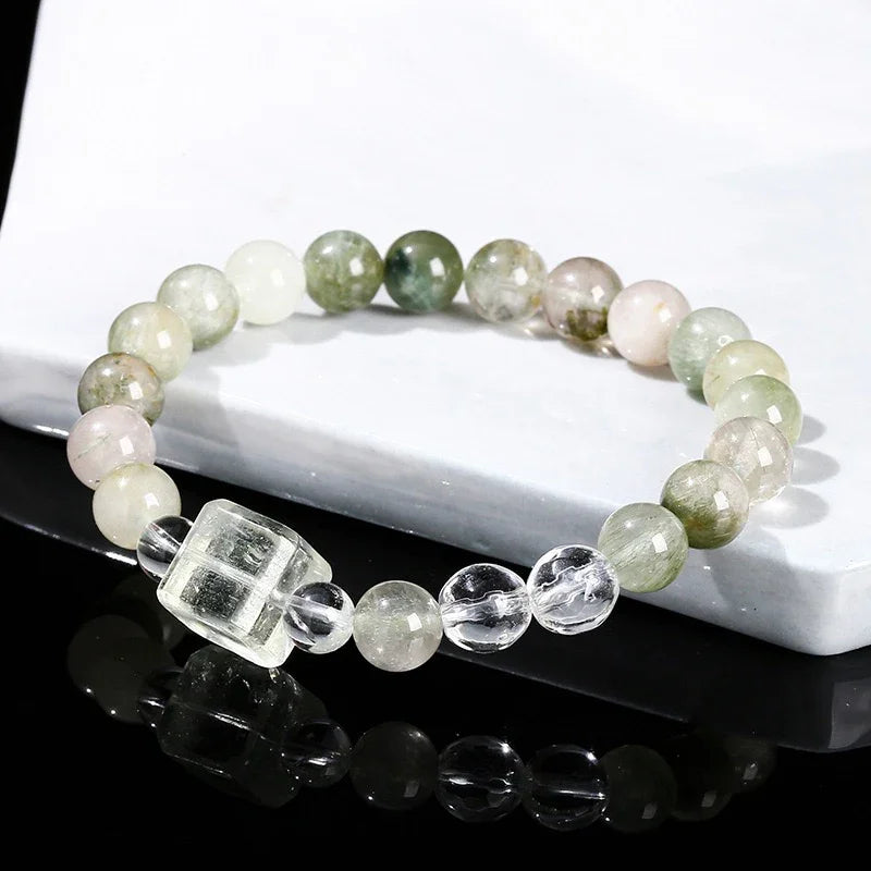 Green Rutilated Quartz Bracelet | Growth, Clarity & Grounding (8mm) - MOONQUIET