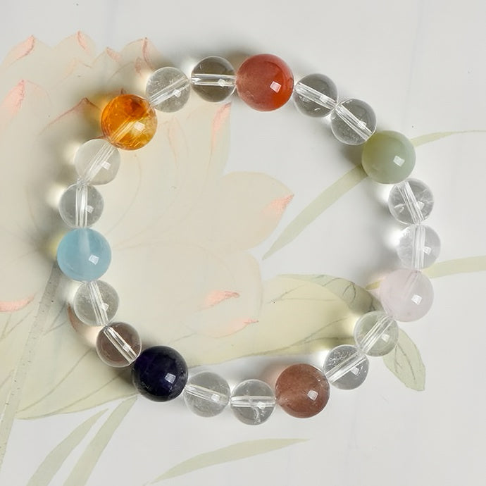 Chakra Harmony Bracelet|7 Crystals for Energy Balance(8-10mm)