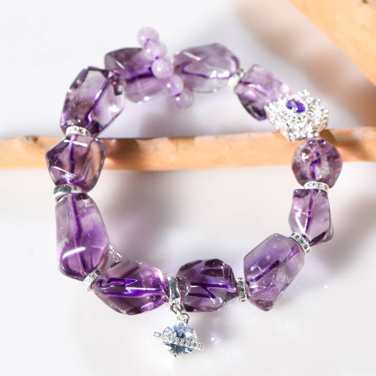 Faceted Amethyst Bracelet|Clarity & Intuition (11.9mm)