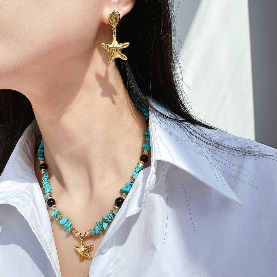 Ocean Series Turquoise Layered Necklace |Calm & Protection - MOONQUIET