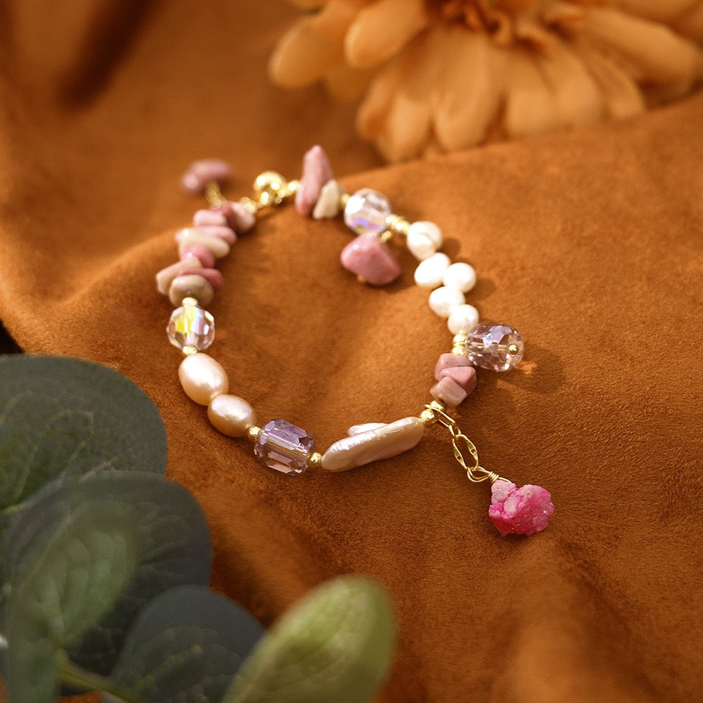 Love Attract Bracelet | Baroque Pearl × Rhodonite