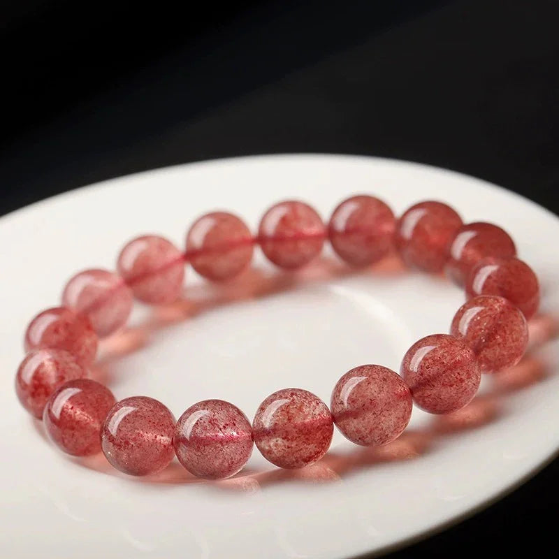 Romantic Energy Crystal | Strawberry Quartz for Love & Connection (8-10mm) - MOONQUIET
