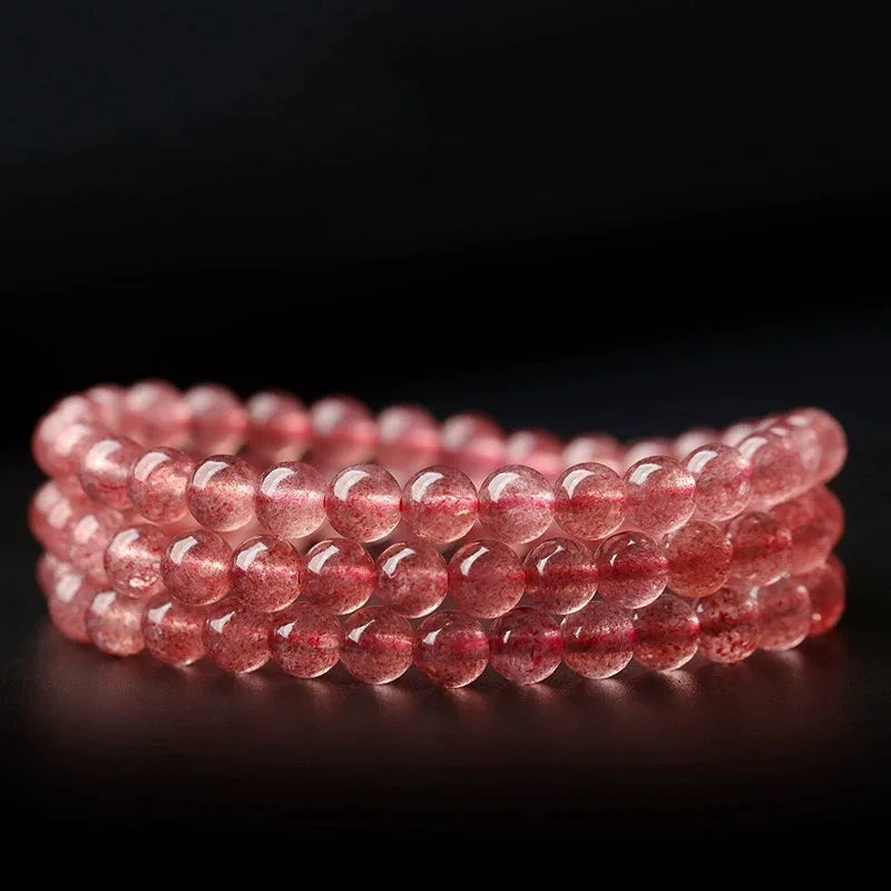 Romantic Energy Crystal | Strawberry Quartz for Love & Connection (8-10mm) - MOONQUIET