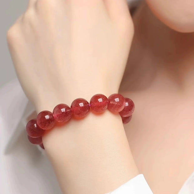 Romantic Energy Crystal | Strawberry Quartz for Love & Connection (8-10mm) - MOONQUIET