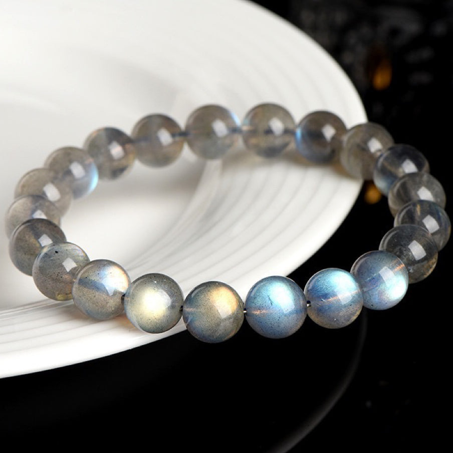 Gray Moonstone Bracelet |The Stone of Transformation(8mm)