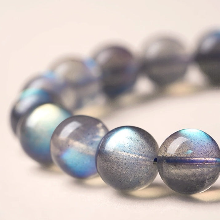 Gray Moonstone Bracelet |The Stone of Transformation(8mm)