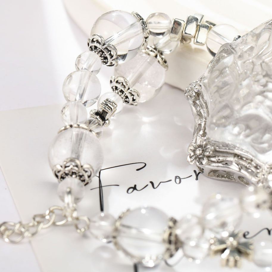 Fox of Clarity | Clear Quartz Protection Bracelet(8-12mm) - MOONQUIET