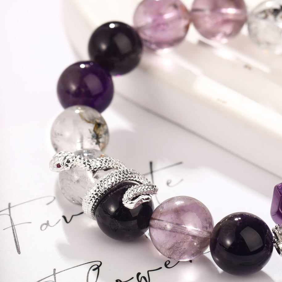 Awakening Serpent |Amethyst Energy Bracelet(11mm) - MOONQUIET