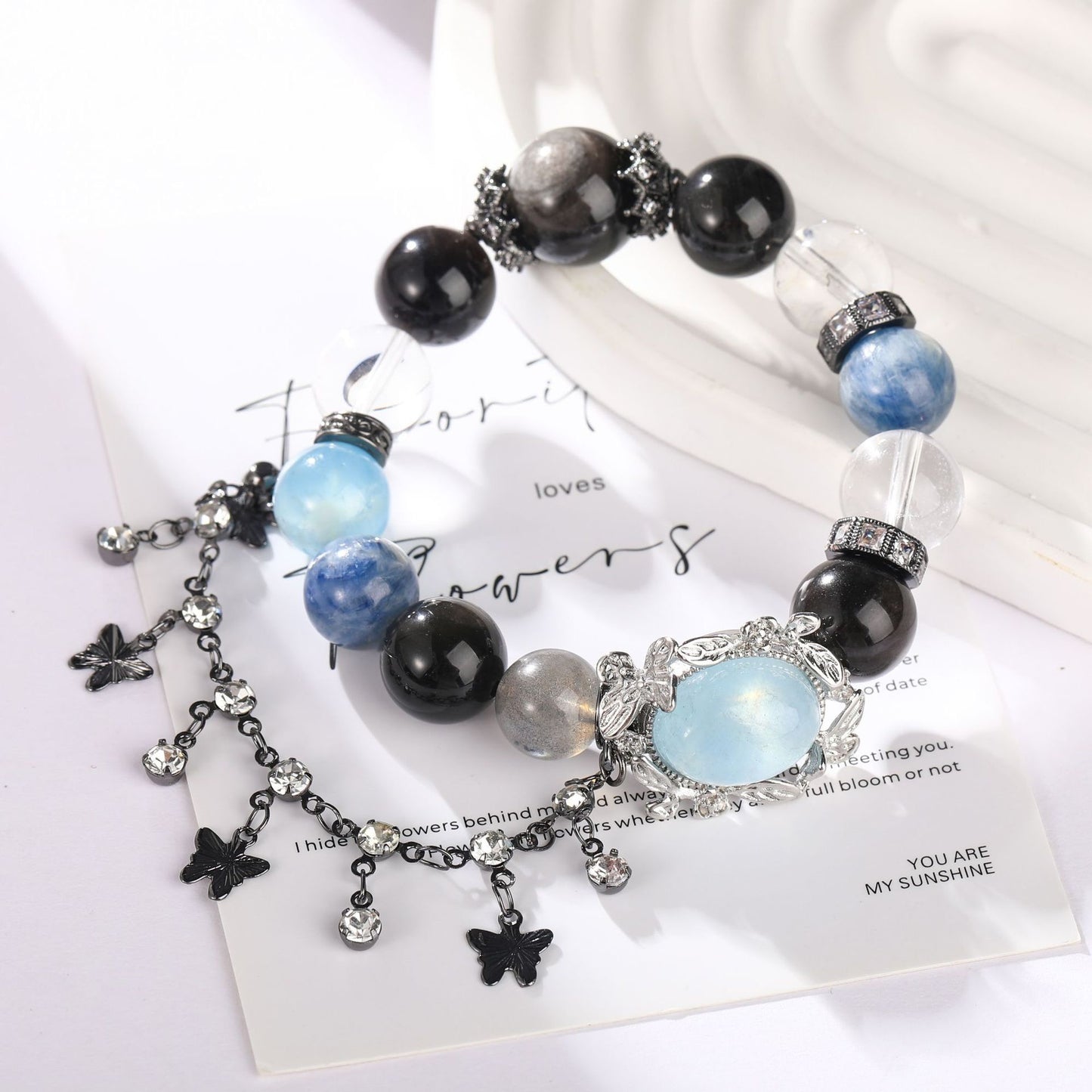 Butterfly Awakening | Crystal Bracelet for Clarity & Calm(13mm)