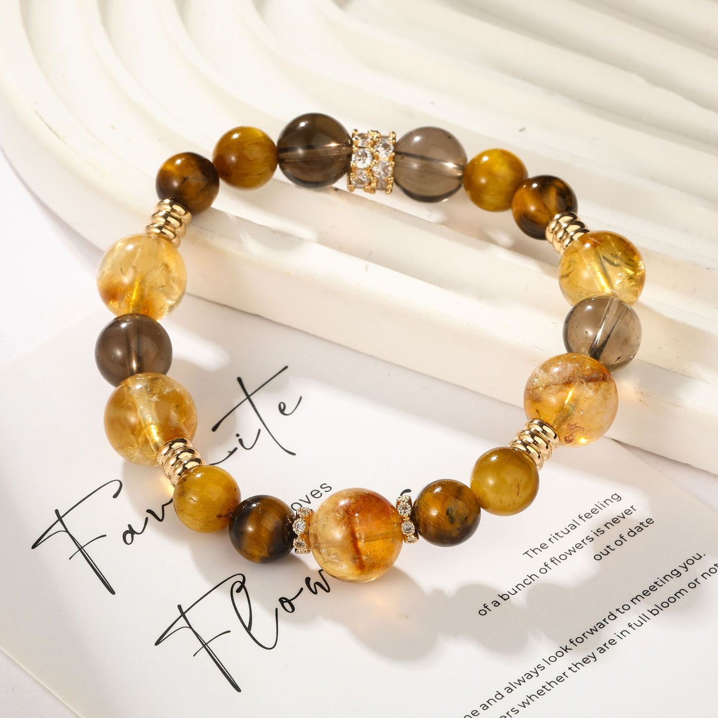 Manifest Strength |Tiger’s Eye & Smoky Quartz Bracelet(10mm)