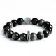 Energy Protection Bracelet|Silver Obsidian & Gray Moonstone(12mm) - MOONQUIET