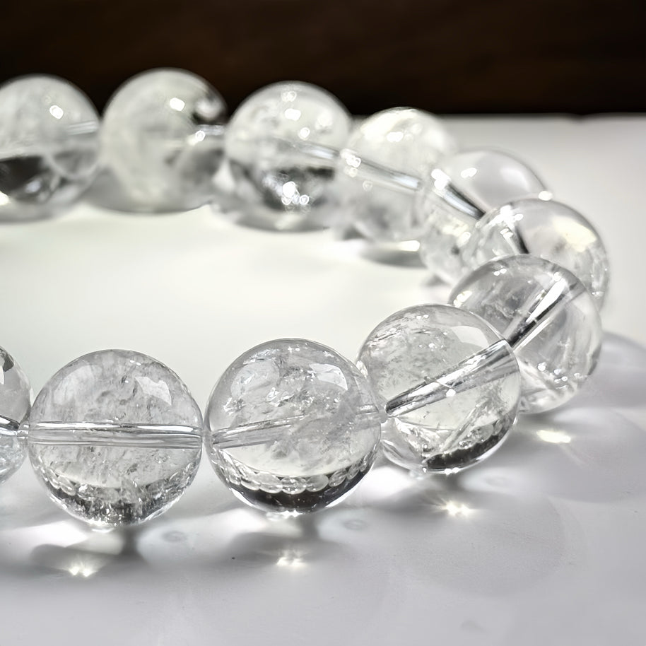 White Azeztulite Crystal Bracelet – Spiritual Growth(8-12mm) - MOONQUIET