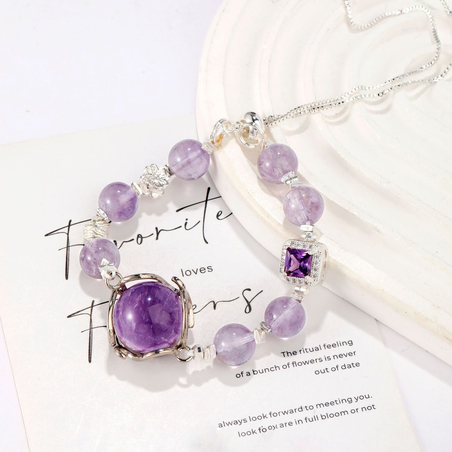 Astrologer’s Soul Bond – The Amethyst Rabbit Hair Crystal Bracelet(Adjustable)