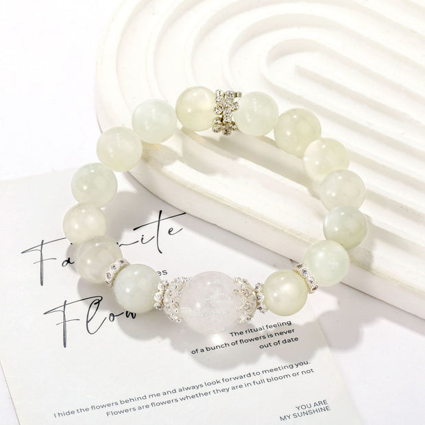Moonlit Serenity|White Moonstone&White Azeztulite Bracelet(12+16mm) - MOONQUIET
