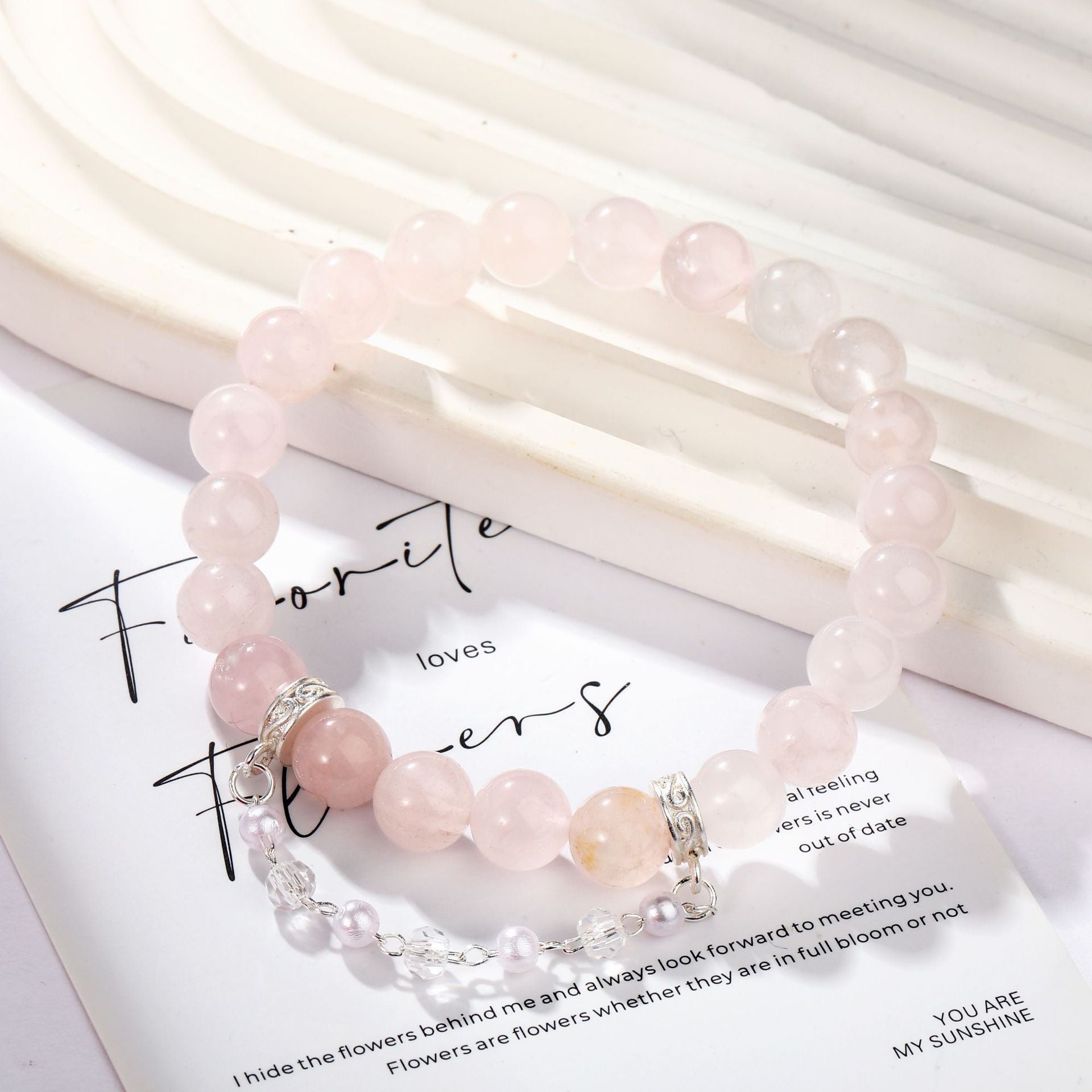 Glamour Sparkle |Lepidolite Rose Quartz Bracelet(8mm) - MOONQUIET