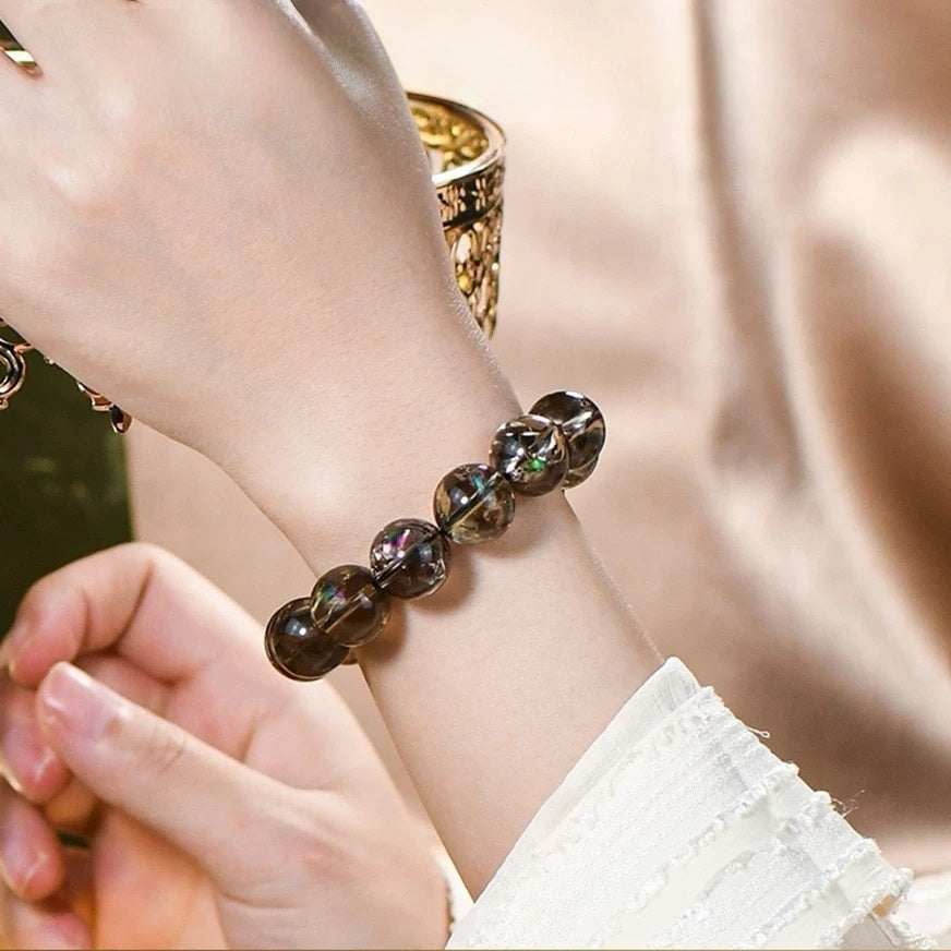 Smoky Azeztulite Bracelet | Grounding & Clarity(8-11mm)