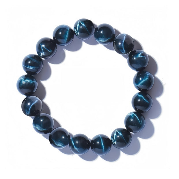 Lightning Blue Tiger’s Eye Bracelet – Protects Wealth, Health & Courage(8-12mm) - MOONQUIET