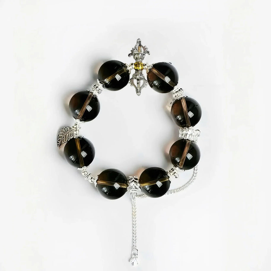 Health Energy Crystal | Smoky Quartz Bracelet Stability & Protection(18mm) - MOONQUIET