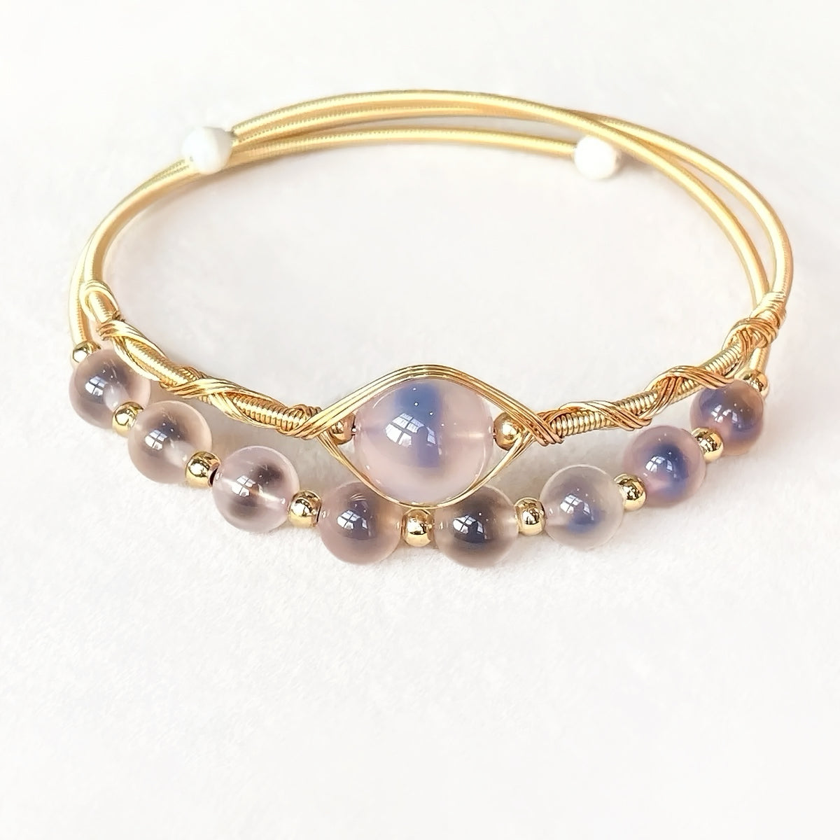 Candy-tone agate bangle, playful and energetic crystal piece