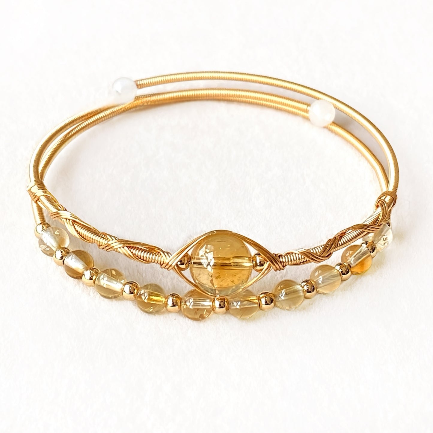 Citrine bangle for confidence, abundance and solar energy