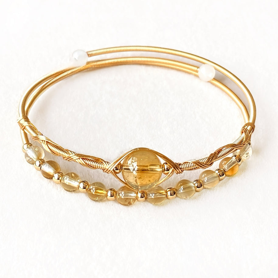 Double Layer Healing Crystal Bangle(Stone Options) - MOONQUIET
