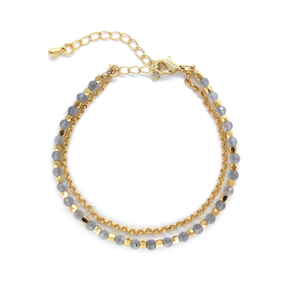 Gray moonstone bracelet with calming energy