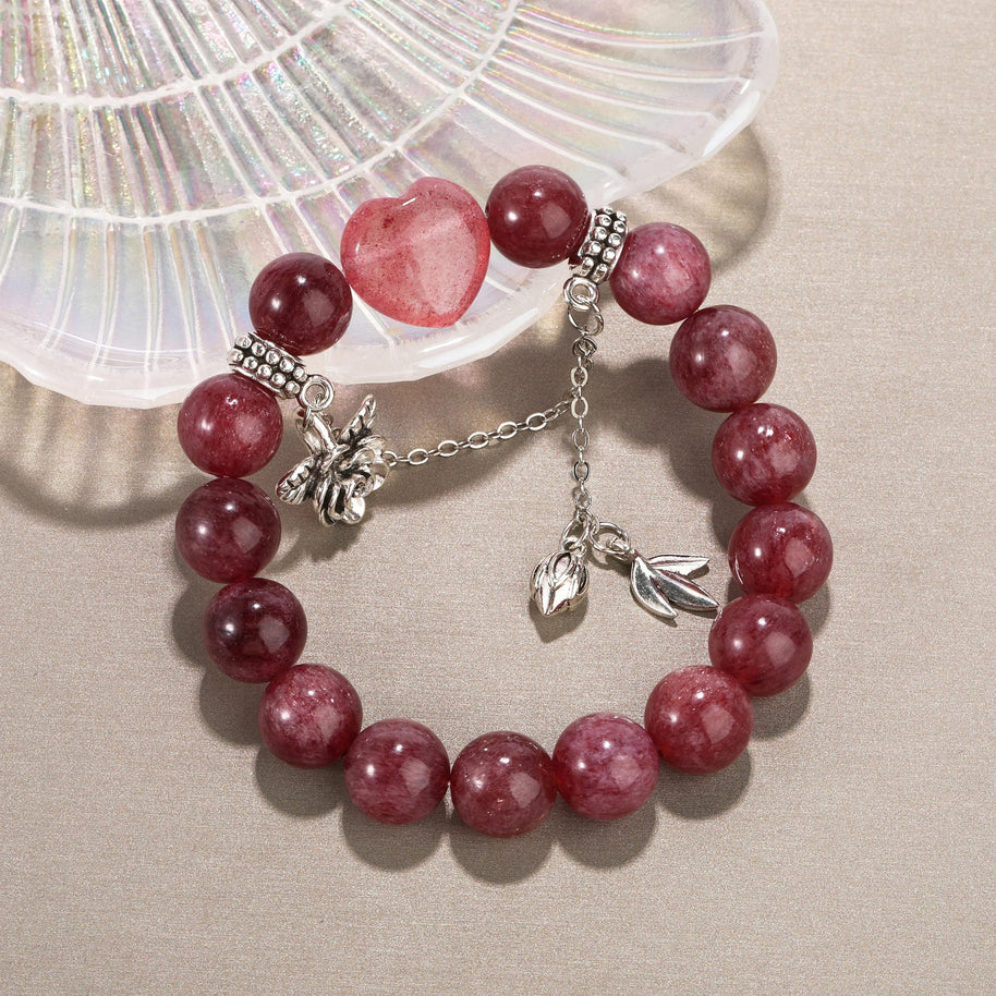 Heart of Love |Strawberry Quartz Bracelet(11mm) - MOONQUIET