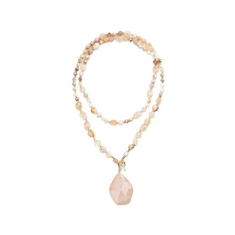 Rose Quartz Heart Necklace – Meaningful Mother's Day Crystal Gift | MOONQUIET