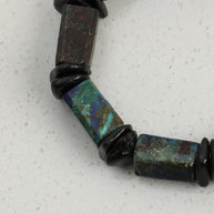 Azurite & Black Tourmaline & Baroque Pearl Bracelet | Protection & Grounding