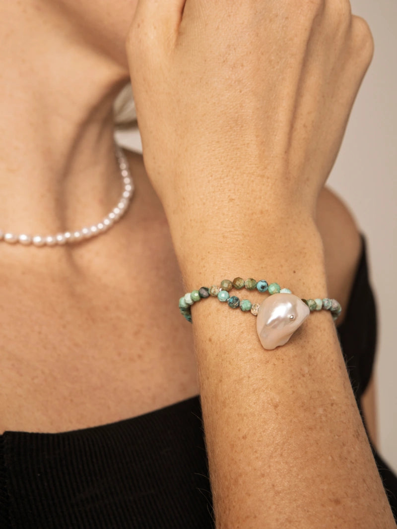 Five Elements Baroque Pearl Crystal Bracelet | Stone Options