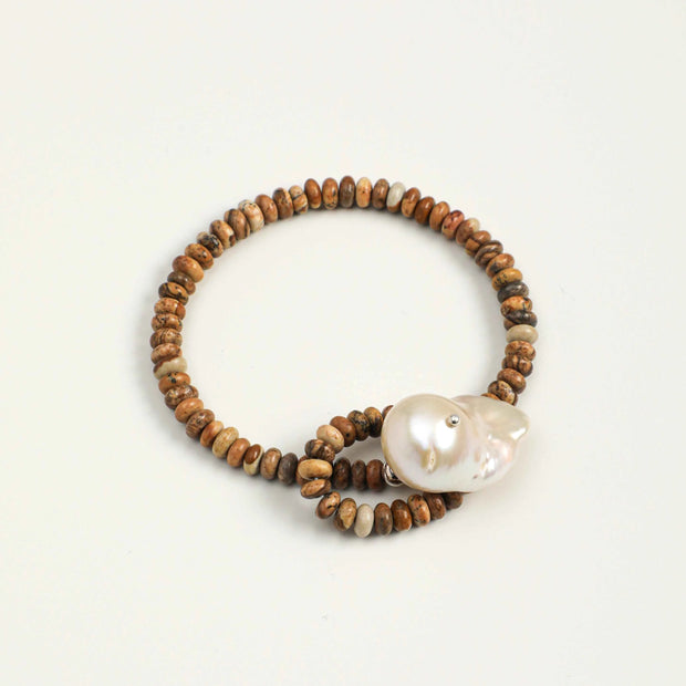 Five Elements Baroque Pearl Crystal Bracelet | Stone Options