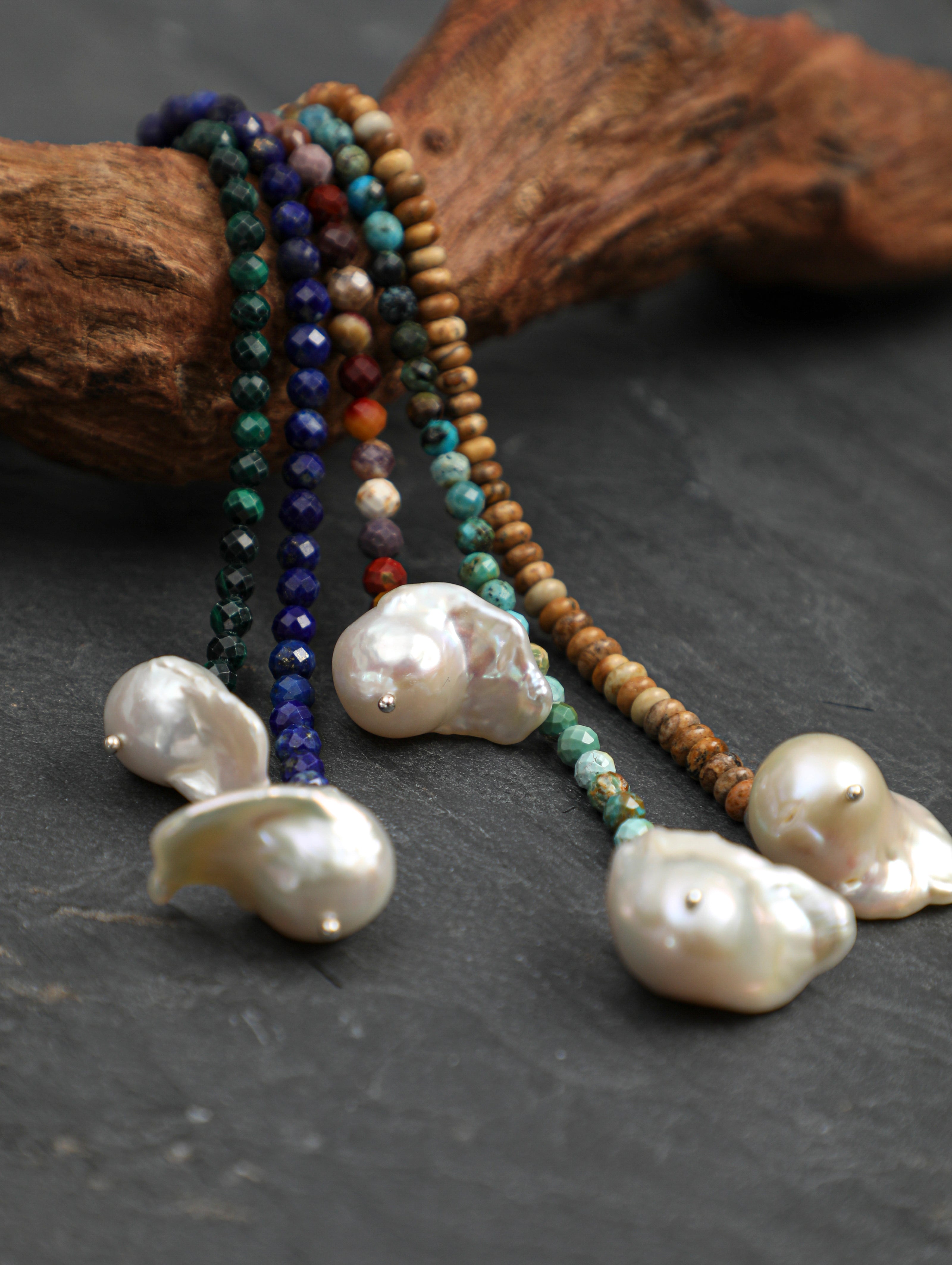 Five Elements Baroque Pearl Crystal Bracelet | Stone Options