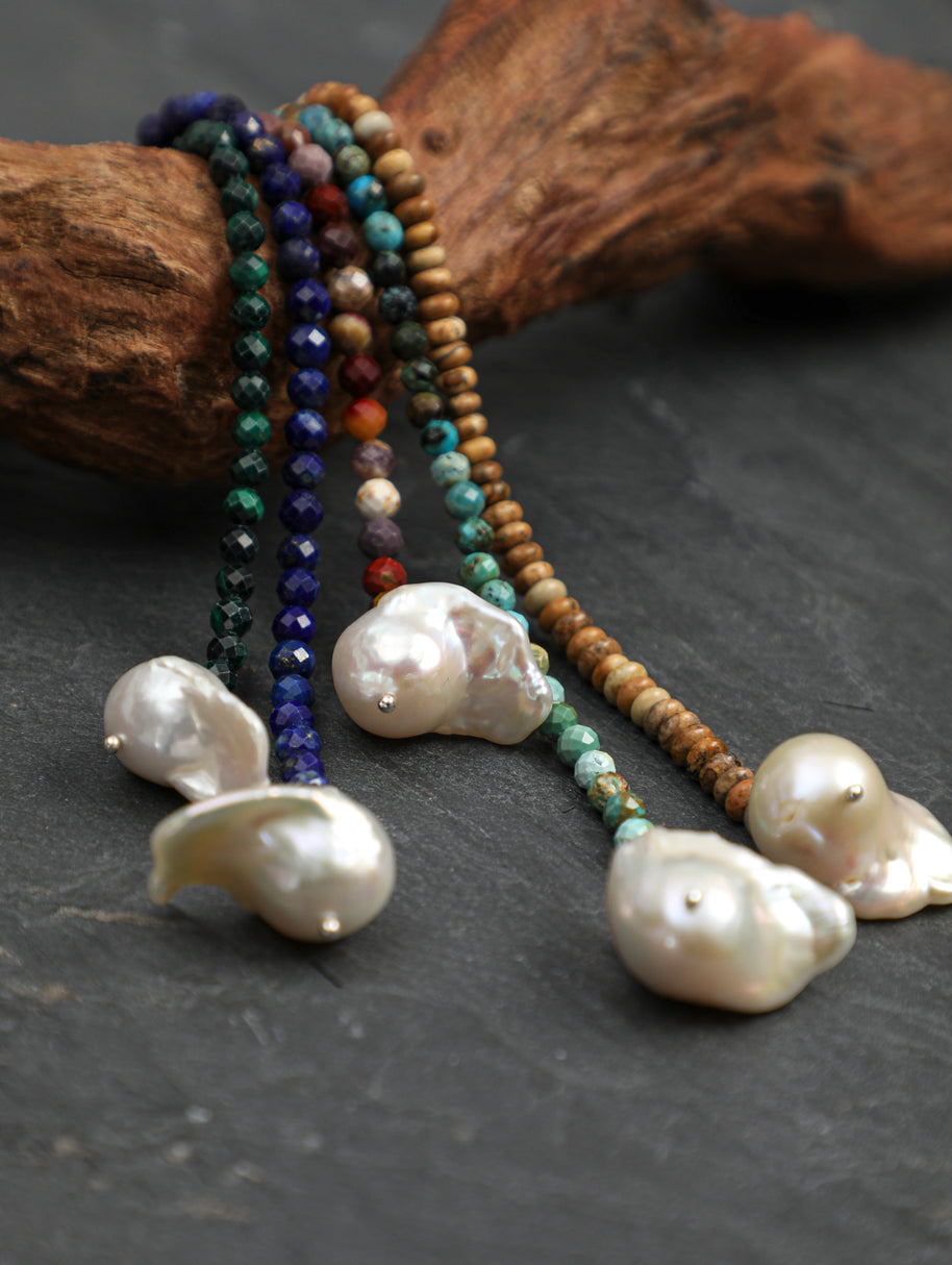 Five Elements Baroque Pearl Crystal Bracelet | Stone Options