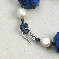Lapis Lazuli & Baroque Pearl Bracelet | Intuition & Calm