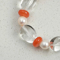 Clear Quartz & South Red Agate Bracelet | Clarity & Vitality