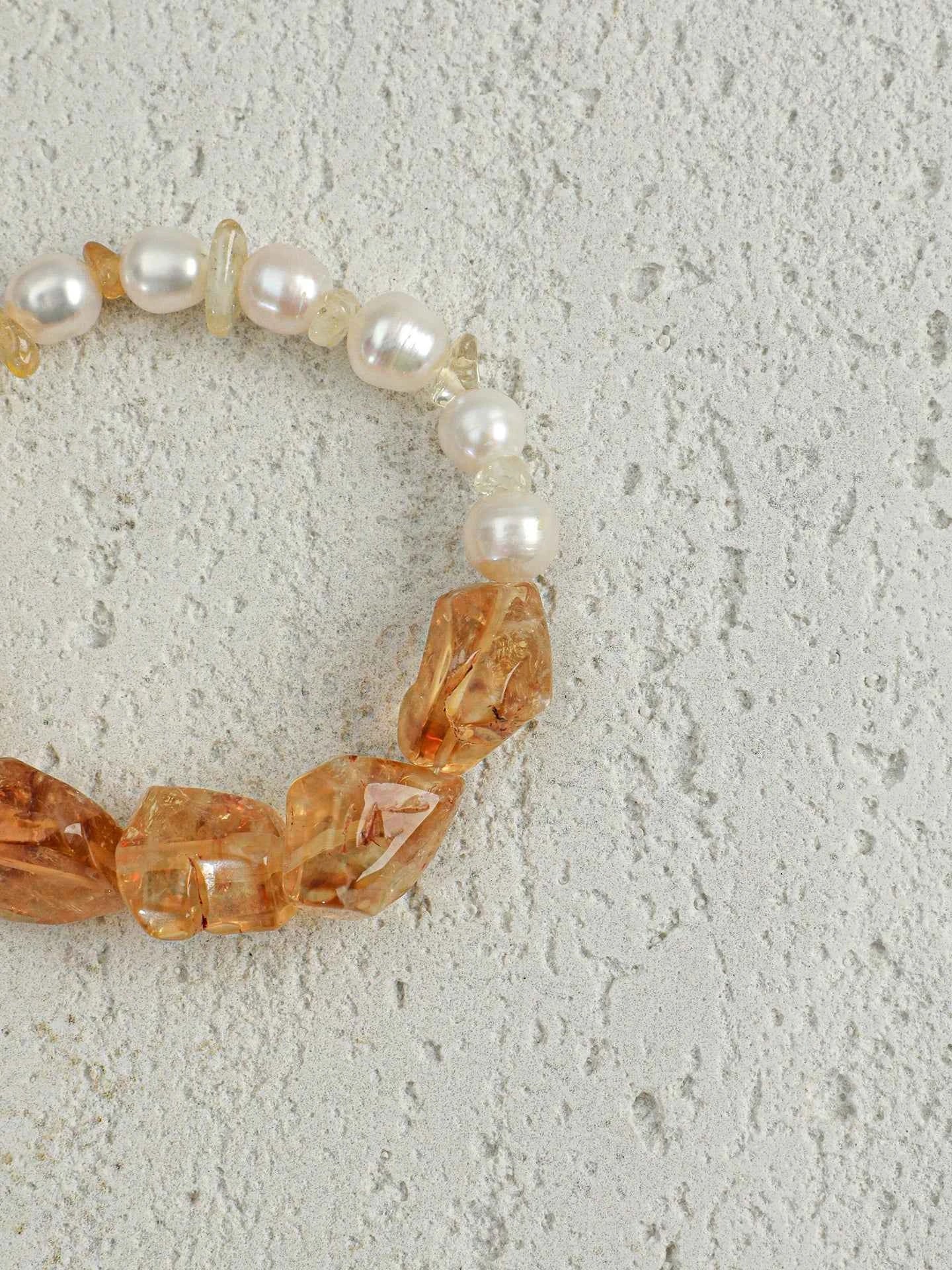 Citrine & Freshwater Pearl Bracelet | Abundance & Joy