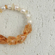 Citrine & Freshwater Pearl Bracelet | Abundance & Joy