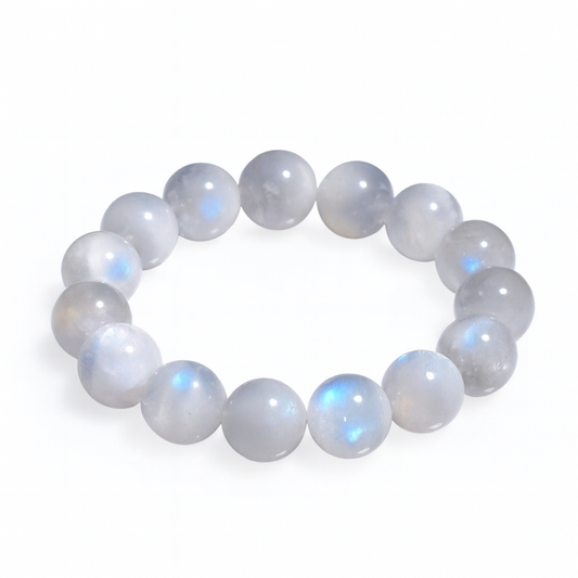 Awaken Your Light ｜Cream-Body Blue Moonstone Bracelet(8-12mm)