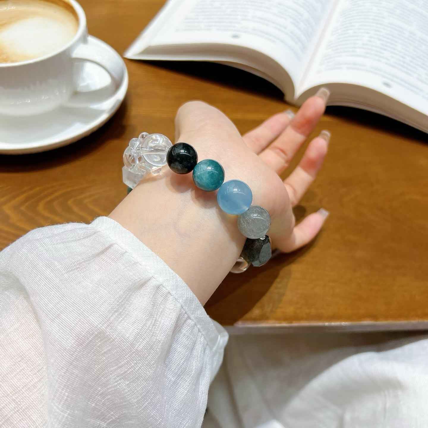 Green Dragon Crystal  Bracelet Protection, Balance &Clarity(13mm)