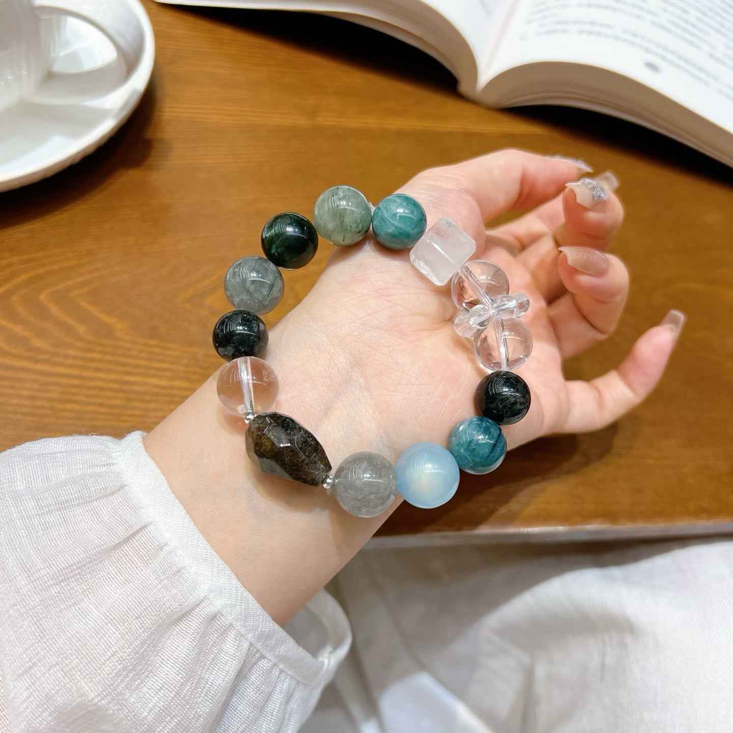 Green Dragon Crystal  Bracelet Protection, Balance &Clarity(13mm)