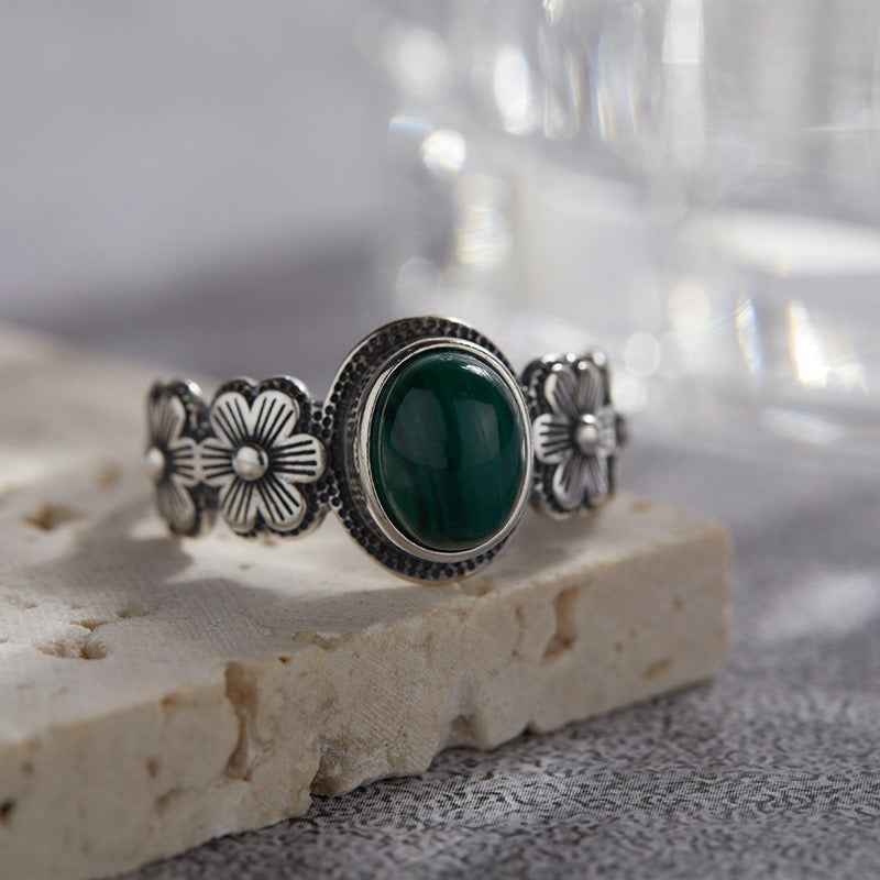 S925 Silver Malachite Ring – Emotional Healing & Protection