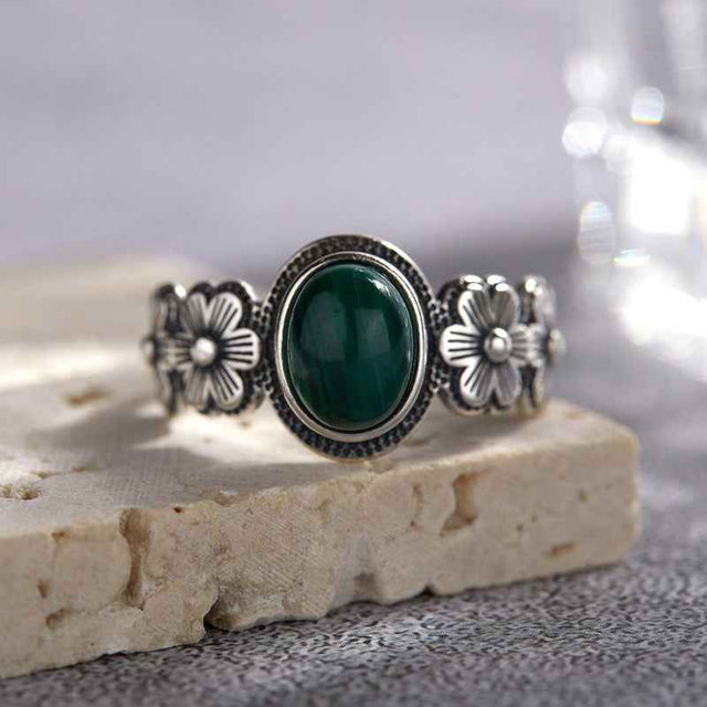 S925 Silver Malachite Ring – Emotional Healing & Protection