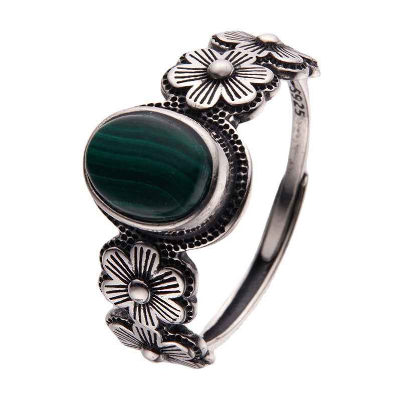 S925 Silver Malachite Ring – Emotional Healing & Protection